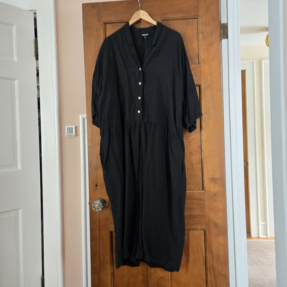 Ilana Kohn Steven Black Linen Jumpsuit L
